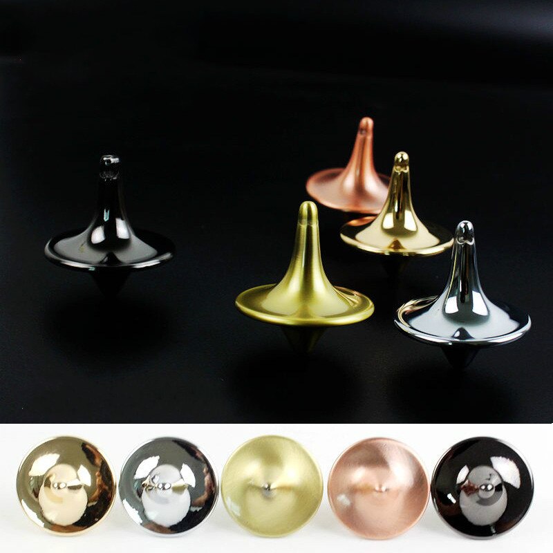 1Pcs Spinning Top Metal Gyro Great Accurate Silver Spinning Top Movie Totem Print Spinning Top