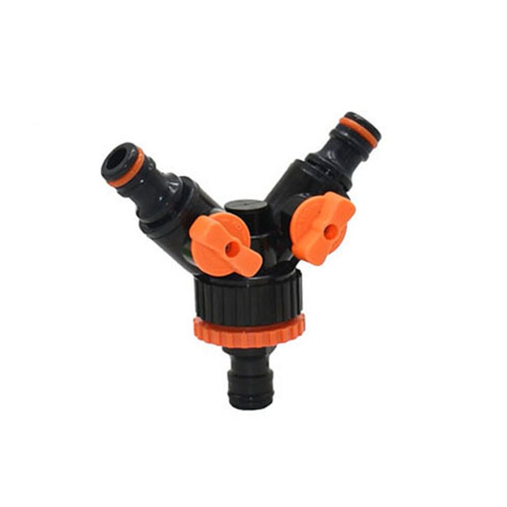 2-Way Garden Hose Tap Water Splitter 5/8" Quick Connector 1/2" 3/4" Female Water Irrigation Valve Adjustable Switch: E