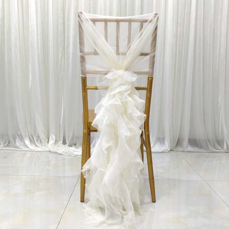 Slik farve stol bøjning af rammer hotel møde stol band bryllup begivenheder fest ceremoni dekoration: Beige hvid