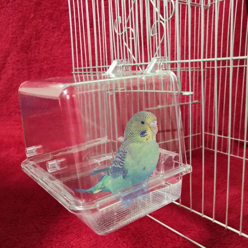 Fugle badeværelse fødekasse gennemsigtig akryl papegøje parakit lovebird badekar