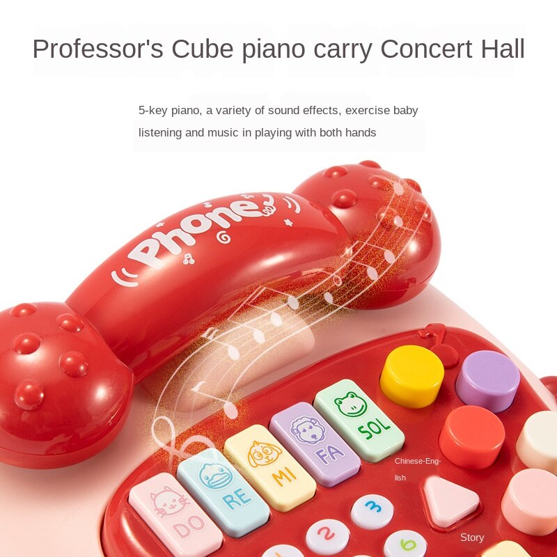 Telefoon Vaste Auto Muziek Met Led Speelgoed Puzzel Vroege Educatief Drag Pull Chrismtas Baby Rammelaars Piano Voor Baby