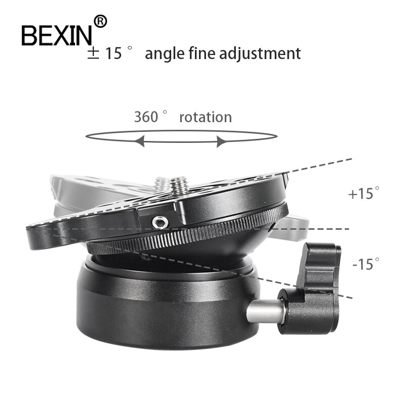 BEXIN panning leveling base tripod head camera stand adjusting head with with bubble level for dslr camear tripod