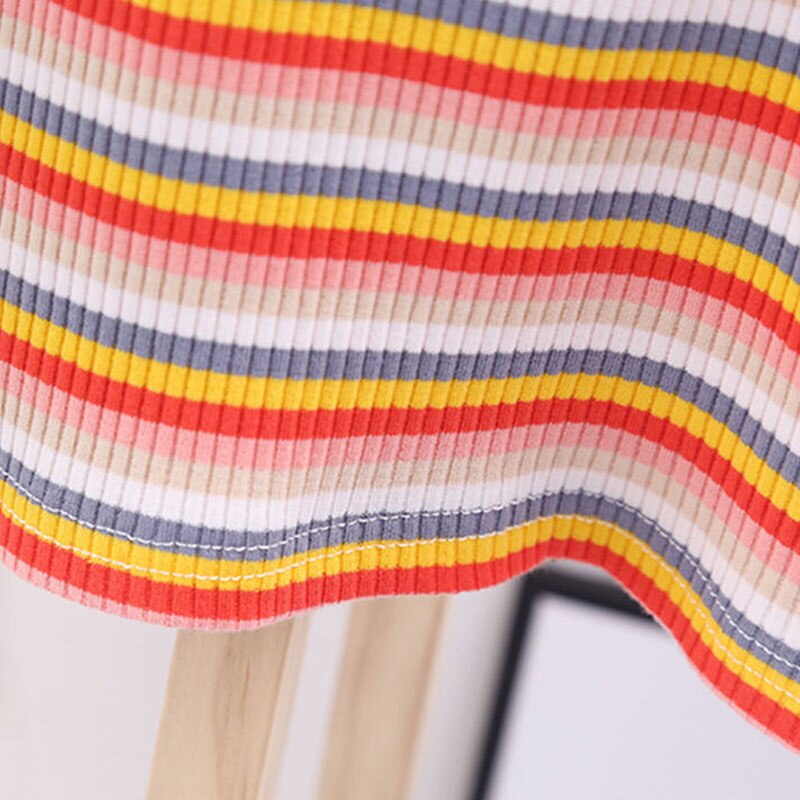 Cotton Girls Vest Color Stripe Kids Camisole Cartoon Flowers Children Tops Summer Baby Singlet Girls Undershirts Teenager Tank