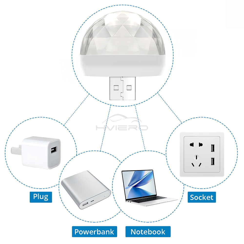 Auto USB Umgebungslicht DJ RGB Mini Bunte Musik Klang LED Apfel USB Schnittstelle Party Atmosphäbetreffend Innen Kuppel Stamm Lampe