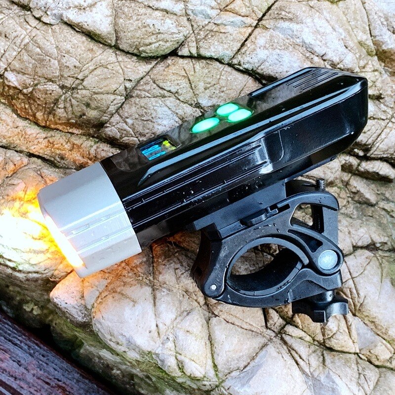 Lumens Rechargeable Bicycle Headlight with OLED Display ScreenUltra-Bright and IP66 Waterproof for Motorcycle