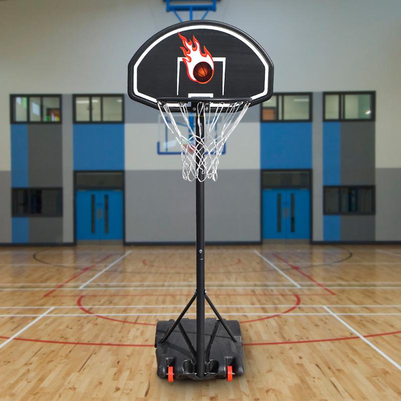 Basketball Hoop - Adjustable Stand - 73x53x246cm - Steel Pipe PP Backboard PE Base - Indoor Outdoor Play