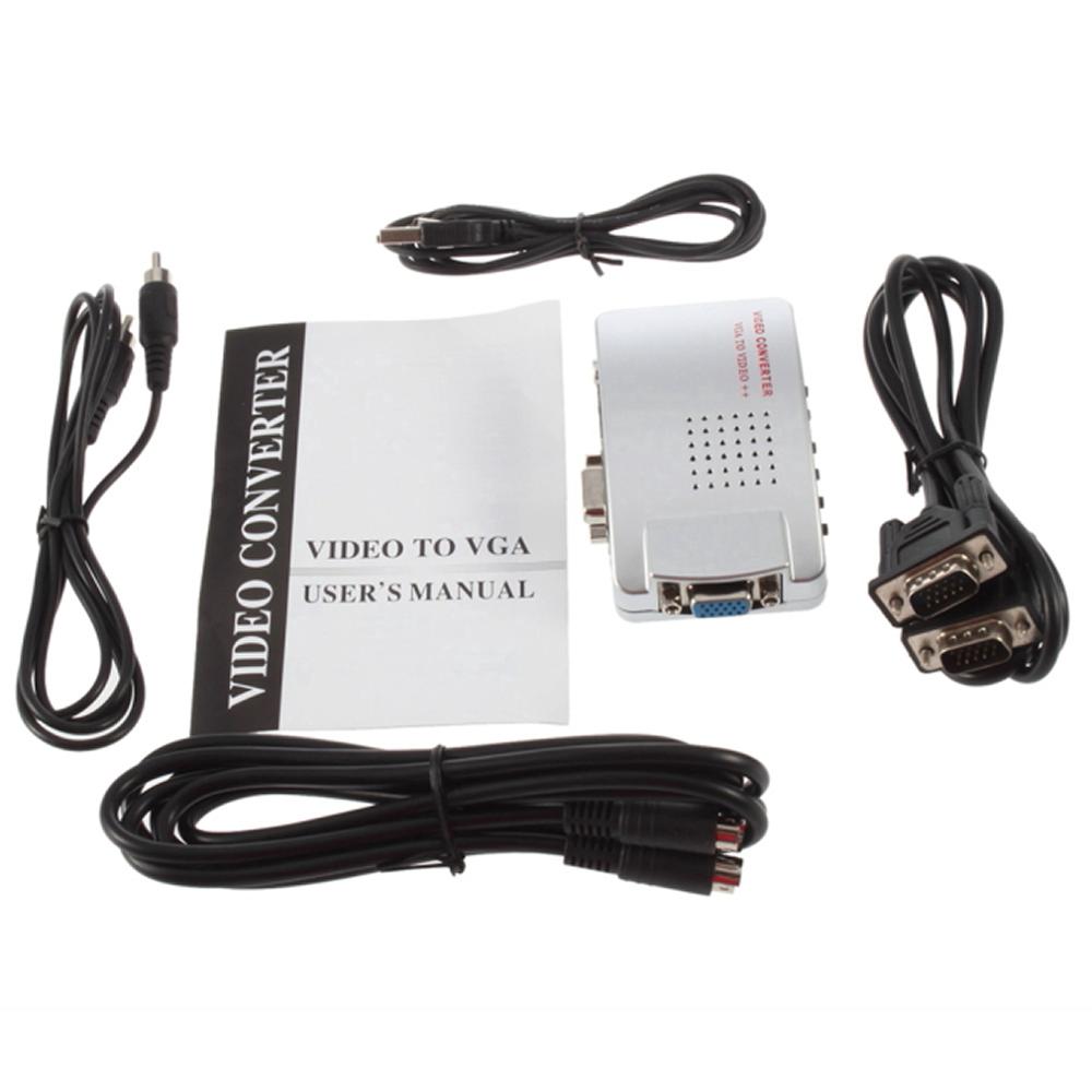 Universal NTSC PAL VGA to TV AV RCA signal adapter converter Video Switch Box composite for laptop