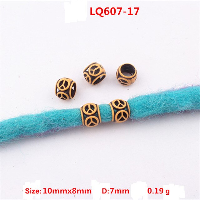 50PCS 10mm Hair Rings Braid Dreadlock Beads Stretch Spiral Shape Hair Cuffs Clips Tube For Braid Hairstyling Accessories Gold: wood