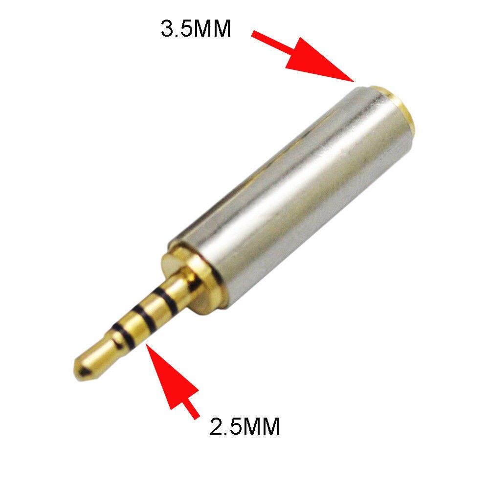 2 pz/lotto Oro 2.5mm Maschio a 3.5mm Femmina Cuffia Audio Stereo Martinetti Adattatore Convertitore