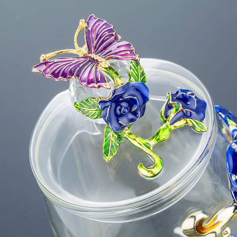 Enamel Water Cup Glass Cup Household Set Flower Tea Crystal Coffee Mug Beer Mug with Handle Wedding Tableware