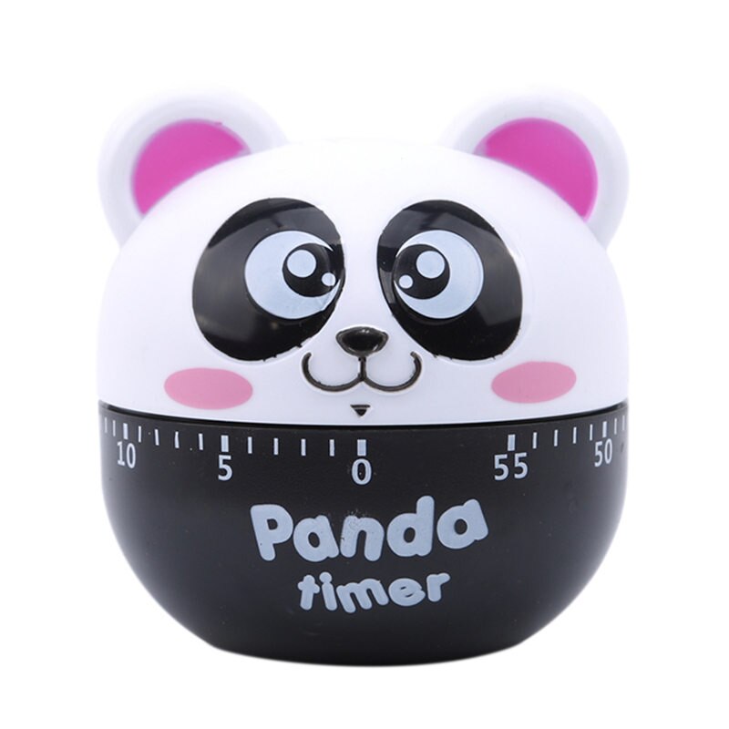 Användbar kristallmekanisk 60 minuters panda timer inga batterier krävs köksredskap: Rosa