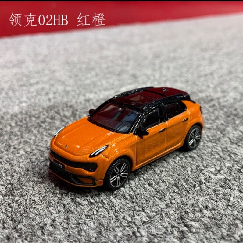 1:64 Lynk &amp; Co 01 02 modello di auto modello in lega di metallo modello Lynk &amp; Co 03 05 auto giocattolo per regali per bambini scatola da esposizione: 02HB Orange