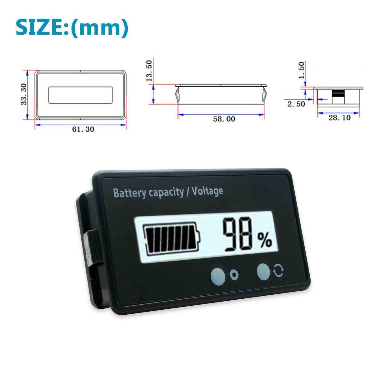 Auto LCD LED Digitale Voltmeter 12 V 24 V 36 V 48 V Lood-zuur Batterij Status Spanning voltmeter Monitor Meter