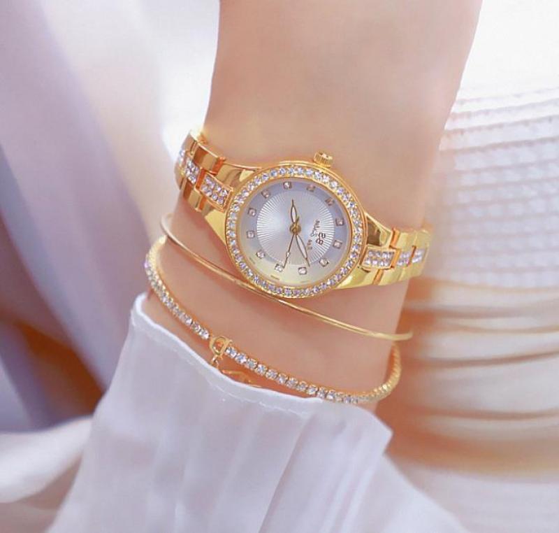 Luxe Vrouwen Rose Goud Horloge Mode Dames Quartz Diamond Horloge Elegante Vrouwelijke Horloges Reloj Mujer 2022 Vrouwelijke Klok
