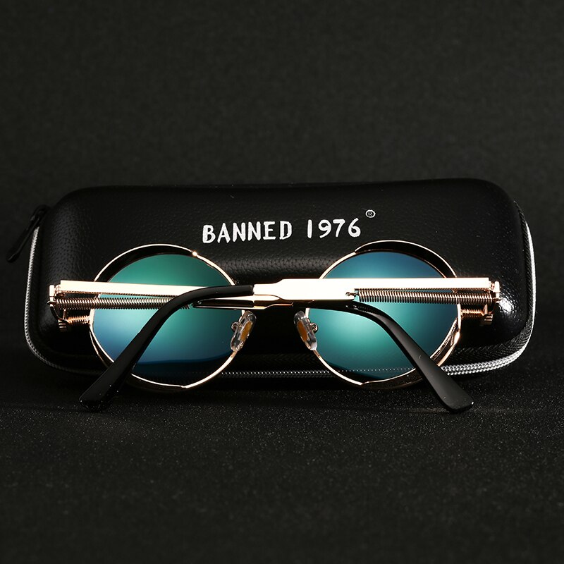 Retro rund metal hd polariserede punk steampunk solbriller til kvinder mænd,vintage solbriller oculos de sol feminino masculino