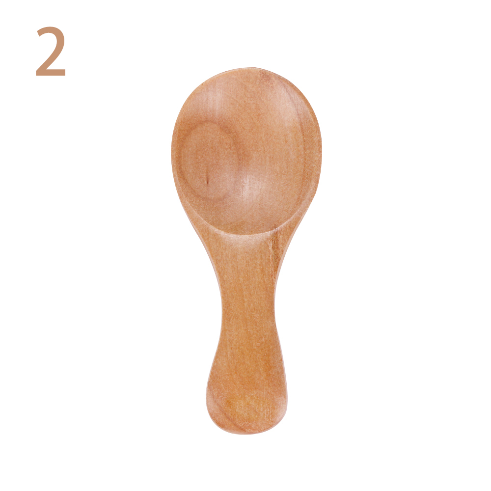 Mini cucharas pequeñas de madera para café, té, cucharas de azúcar, condimento Natural, utensilios de cocina para el hogar, accesorio de cocina, 1 ud.: 2