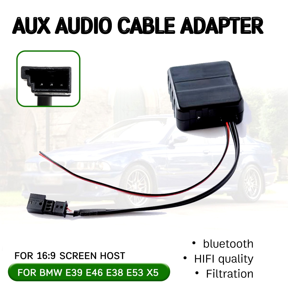 Bluetooth Aux Ontvanger Kabel Adapter Met Microfoon Voor Bmw E46 E39 E53 X5 Hifi Voor 16:9 Groot Scherm Hoofd unit Interface