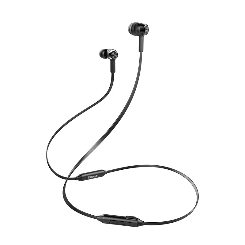 Baseus S06 Bluetooth Earphone Magnetic Wireless Earpieces Neckband Earbuds Sport Stereo Earphone for Phone Auriculares with Mic: BLACK