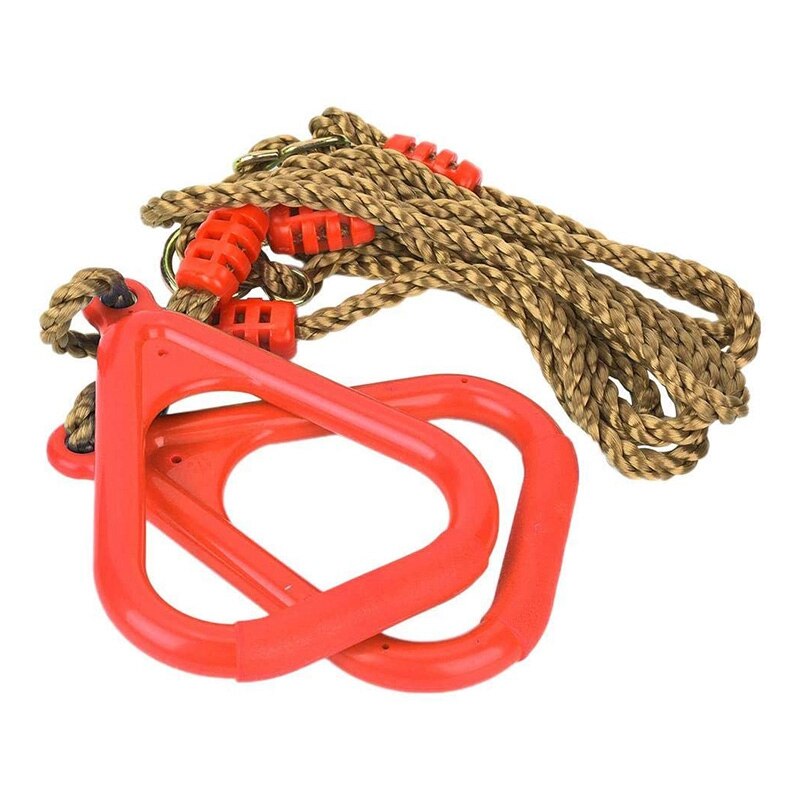 2 stk barne gym gymringer, trapes gym swing, barringer justerbare gym fitness pull up ringer med hengende tau for swing