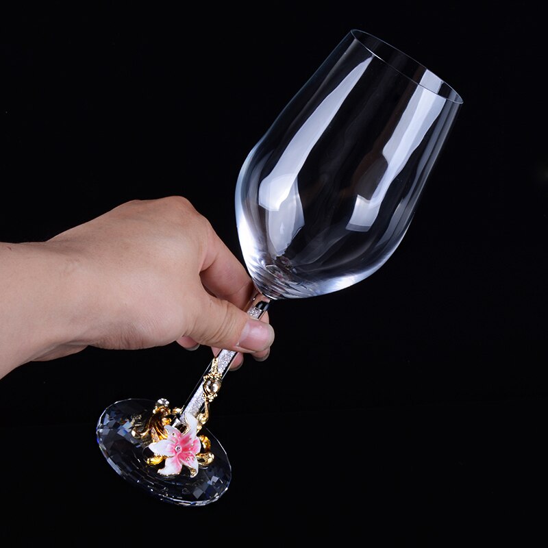 Lead-free Crystal Glass Red Wine Glass Goblet Champagne Cup Diamond Foot Wine Glass Home Drink Ware Cup Nice Wedding