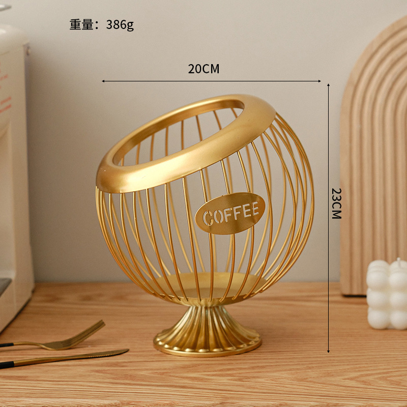 Cestino di frutta creativo Organizzatore di capsula di caffè in ferro spuntino blu Conservazione di frutta secca Cestino diagonale Articoli per la casa: Con acuto