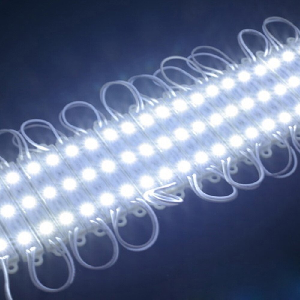 Módulo LED 5050, 3 LED DC12V, publicitario impermeable, módulos LED de Color blanco RGB, iluminación súper brillante, 20 unids/lote: Blanco