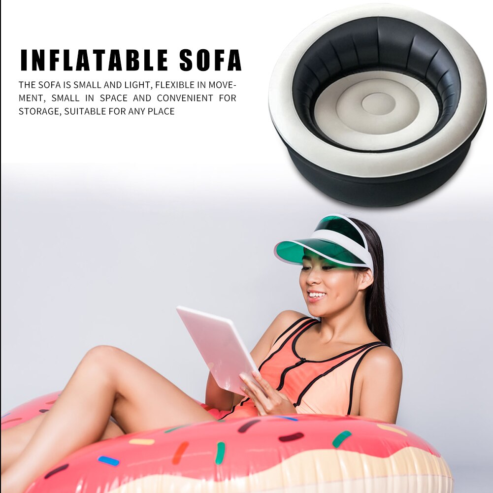 Inflatable Sofa Flocking Air Seat Chair Outdoor Camping Picnic Hiking Lazy Sofa Outdoor Products Fast Infaltable Air Sofa