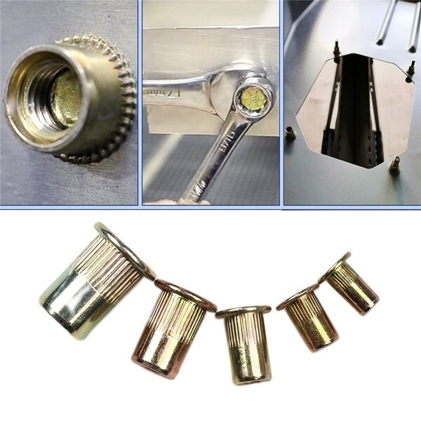 130/190/250 porcas cegas do rebite dos pces m3 m4 m5 m6 m8, porca rosqueada zinco misturada do rebite do aço carbono parafusos e porcas da inserção do rivnut