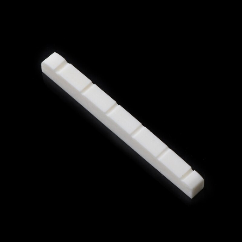 5 Pieces Curved Unbleached Slotted Bone Nut Flat Bottom For Strat T8NC