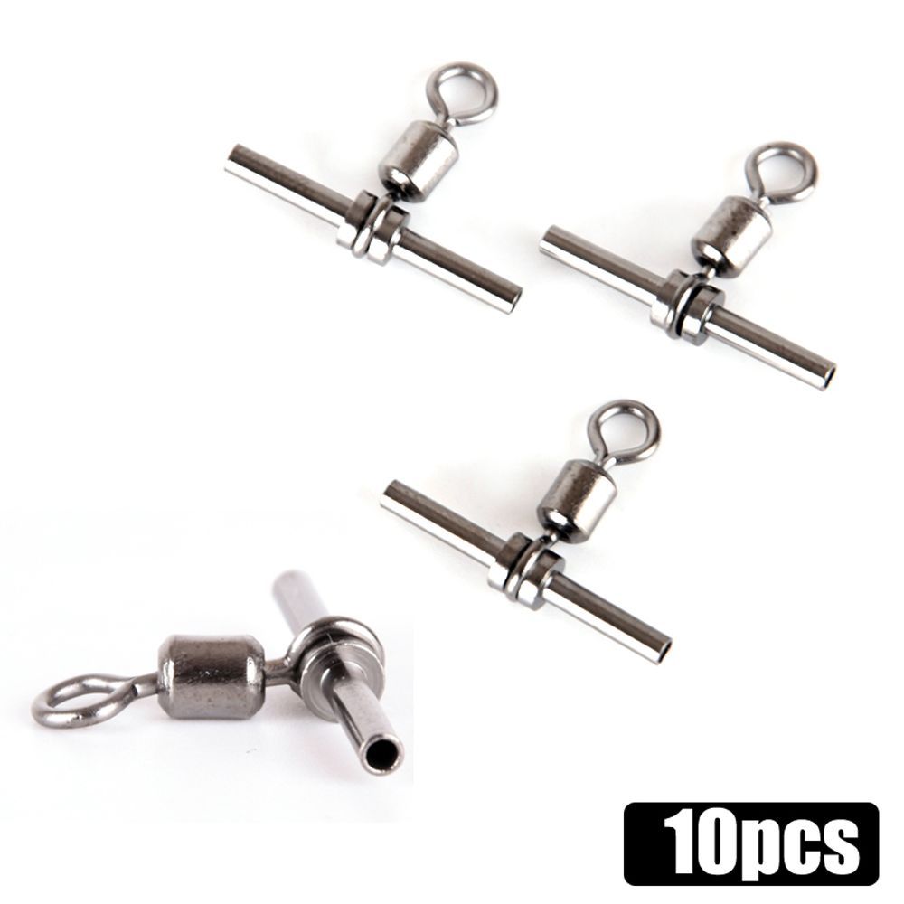 10Pcs Cross SwivelBall Bearing Fish Line Rolling Swivel Fishing Hook Connector Cross Line Crane Fishhook Connector