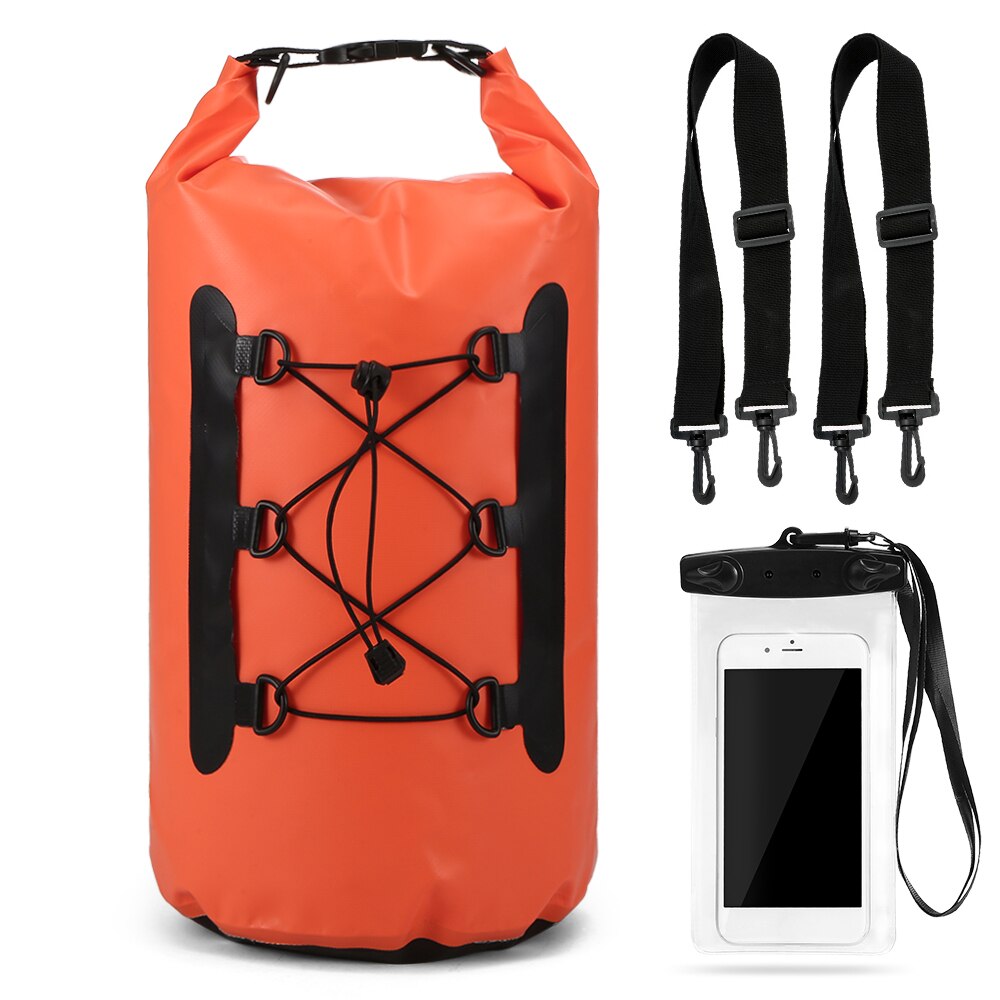 Mochila impermeable de 15L para exteriores, bolsa flotante de agua, Rollo superior, para kayak, Rafting, canotaje, río, Trekking, piscina
