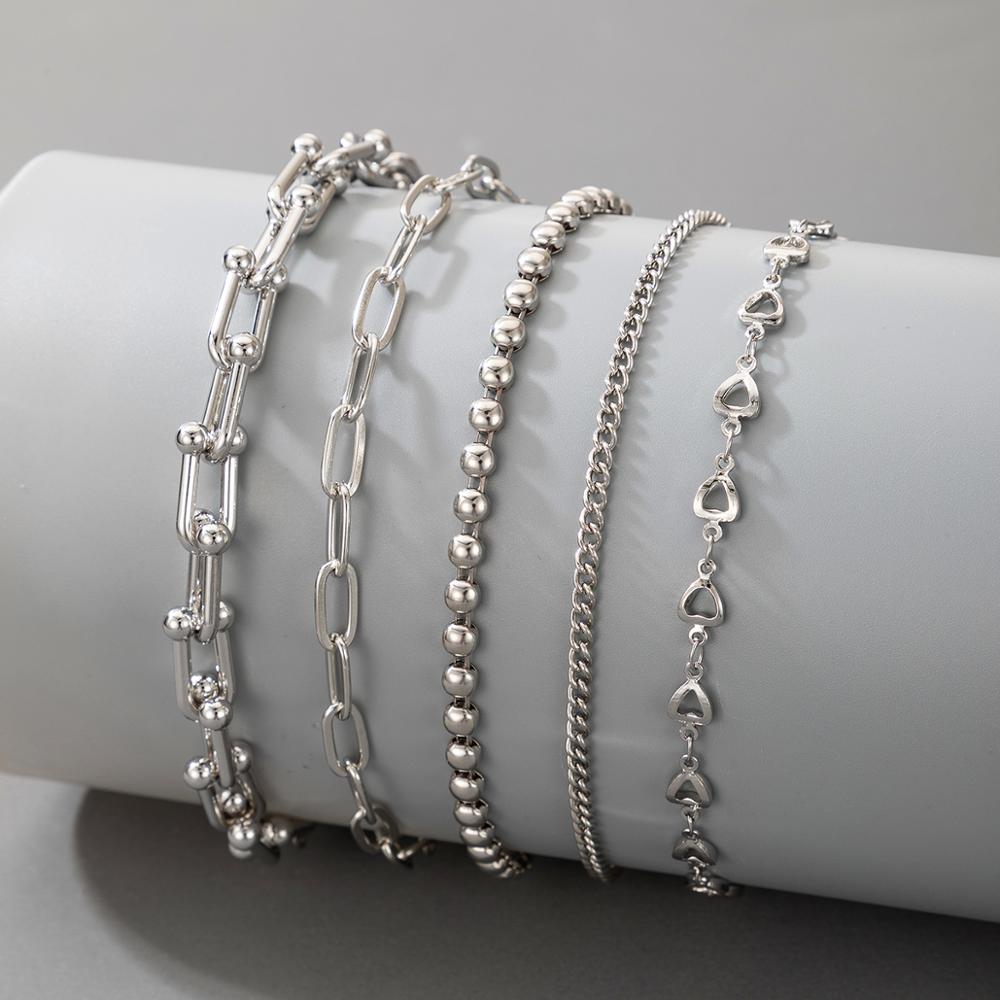 Docona-Conjunto de pulseras de aleación de Metal multicapa para mujer, brazalete bohemio de cristal y piedra media luna, corazón, hoja de árbol, joyería de boda, 9 estilos: 16450