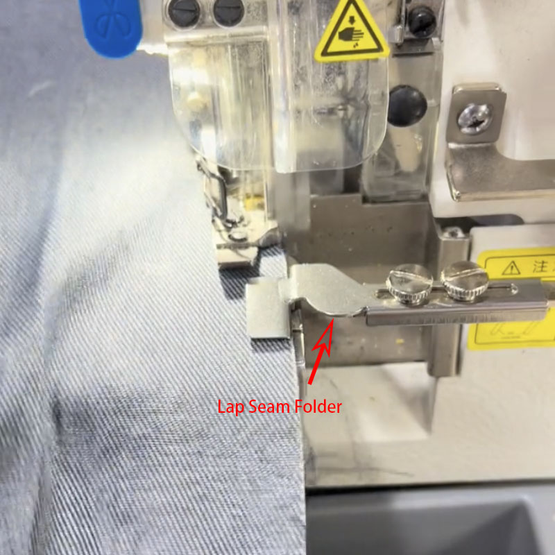 Multifunktionsmåler/installationsbeslag + sømguide, sømguide, sysæt til industriel overlock-symaskine med antirullefunktion