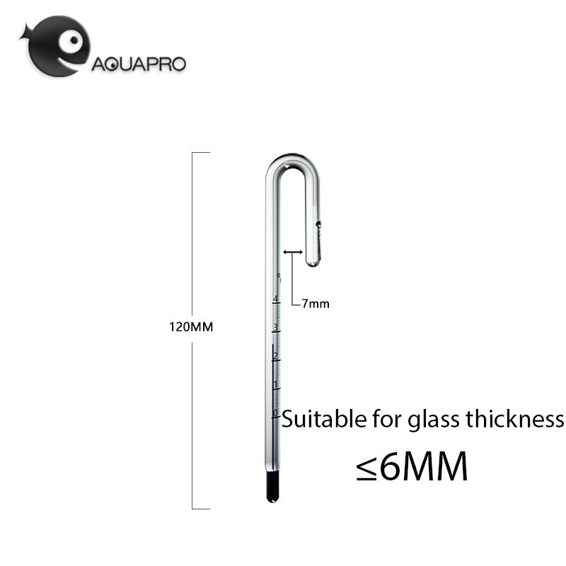 Thermomètre ada-style U pour Aquarium, en forme de U suspendu au verre, moniteur de température pour réservoir en verre de 6mm 8mm 10mm 12mm 15mm d&#39;épaisseur: 6mm