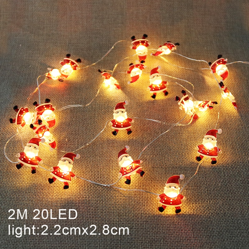 Joy-Enlife Kerstboom Decoratie Kerstman 2M Led String Lights Jaar Huishouden Batterij Home Verlichting Navidad