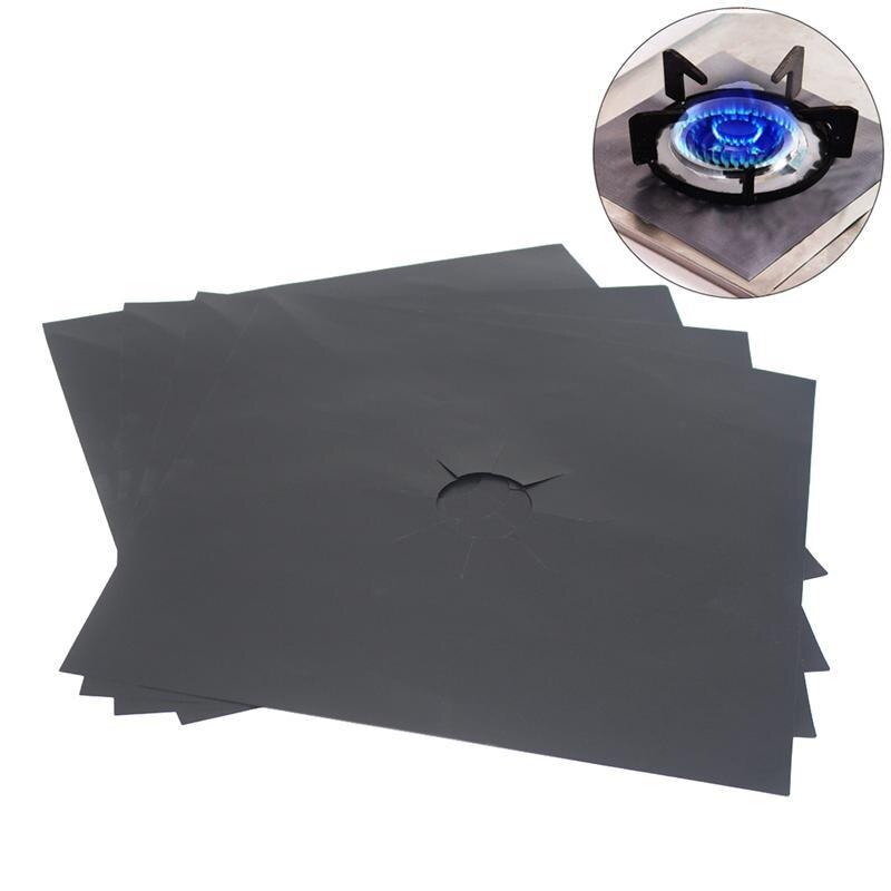 4 st universal ugnsfodral gashäll skyddsplattor fyrkantiga värmebeständiga brännare spisskydd tvättbar återanvändbar dyna 27*27cm