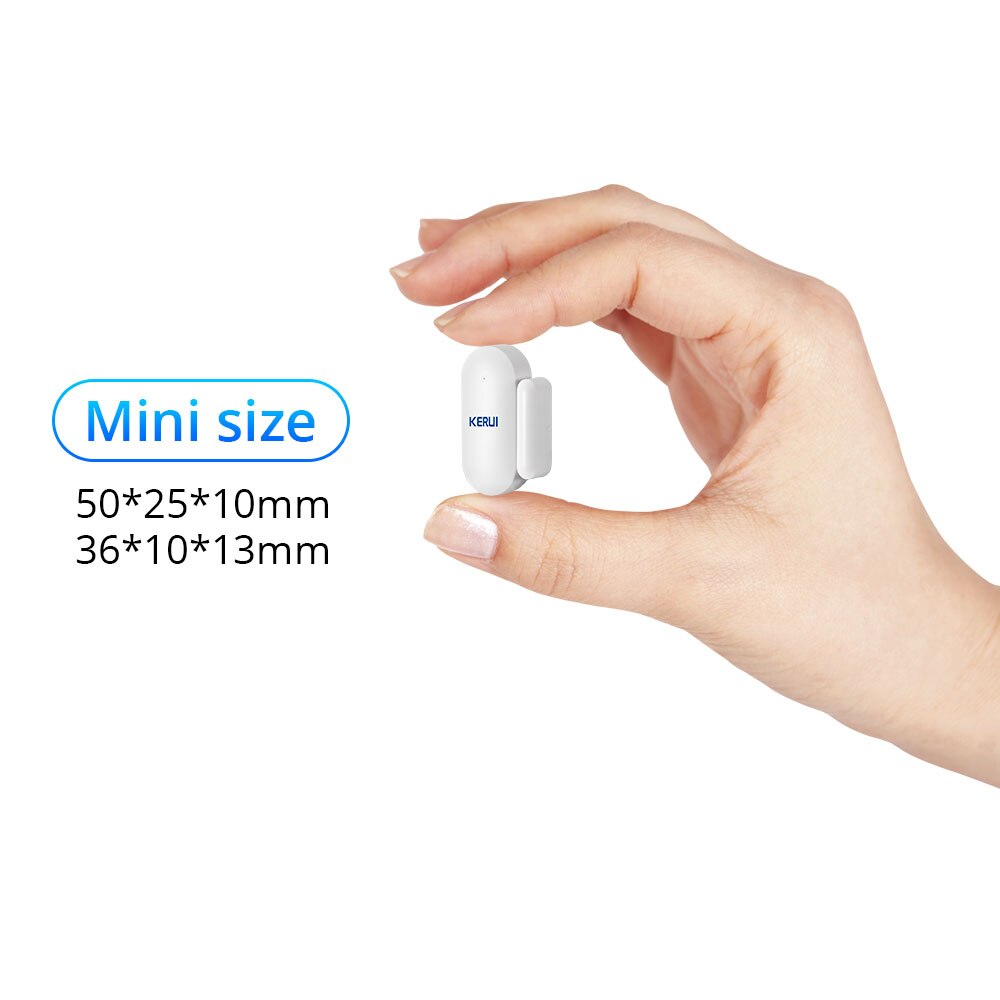 KERUI-Mini Sensor de puerta pequeño inalámbrico, Detector de Sensor de ventana de puerta de seguridad para el hogar, antimanipulación para sistema de alarma GSM WIFI