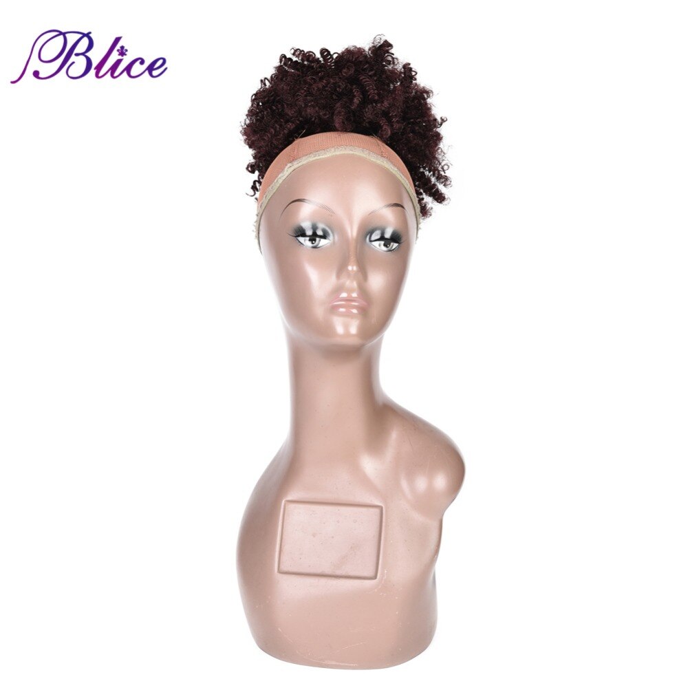 Blice Synthetic Curly Bun Chignon Hair 8inch With Two Plastic Combs Easy To Wear Chignon Bun Updo 99J# All Colors Available