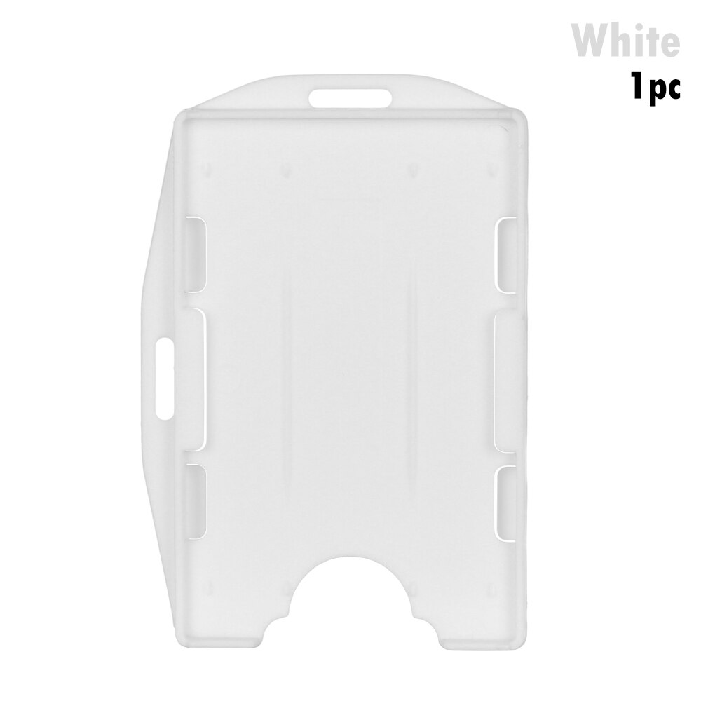 Plastic Unisex Badge Work ID Card Holder Durable Protector Cover Case Transparent White Box: Type 4-white