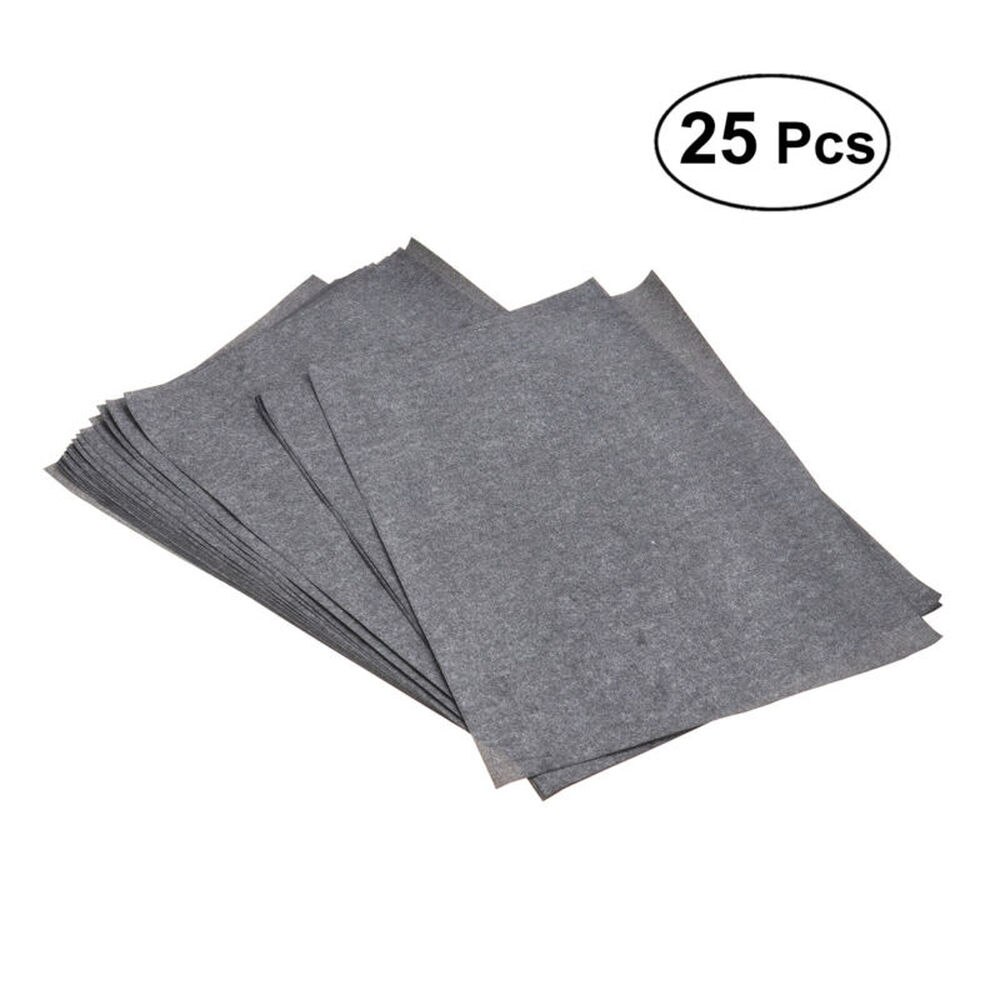25sheets/bag Transfer Paper Tracing Paper Graphite Carbon Paper Painting Carbon Coated Paper (Gray and Black): Default Title