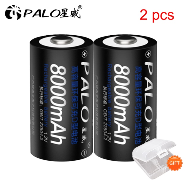 1-8pcs 1.2V ni-mh D size rechargeable battery D battery 8000mAh nimh high capacity current batteries: black