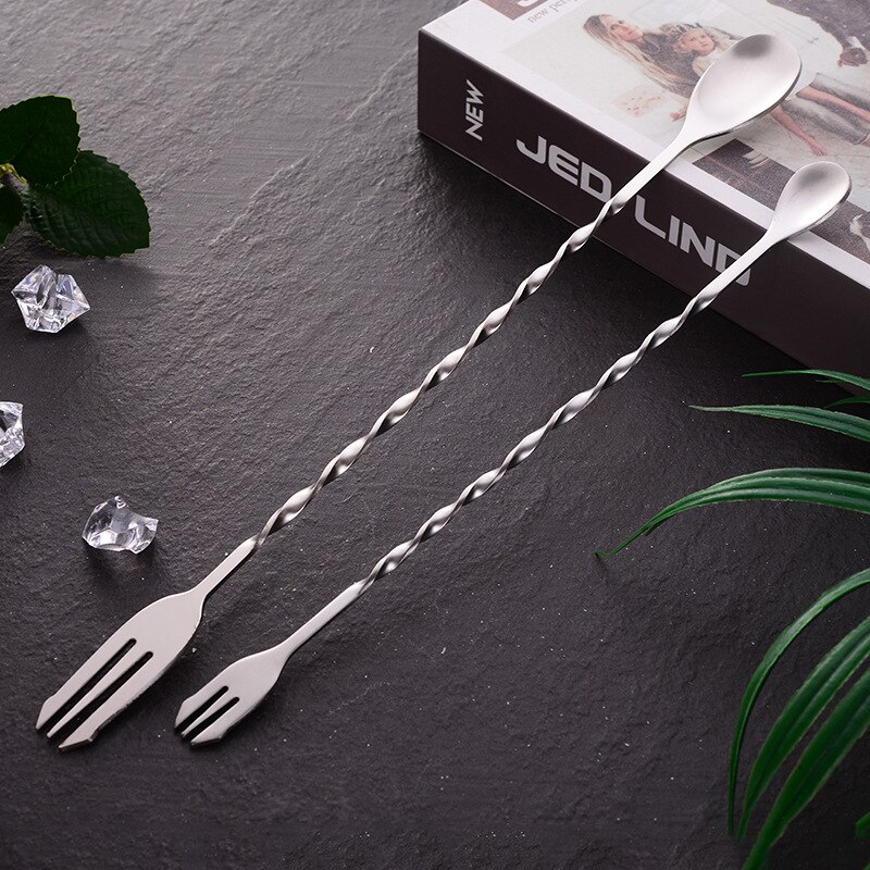 Stainless Steel Bar Spoons Cocktail Drink Mixer Muddler Stirring Mixing Stir Spoon Ladle Cocktail Shaker Spoon Bar Accessories