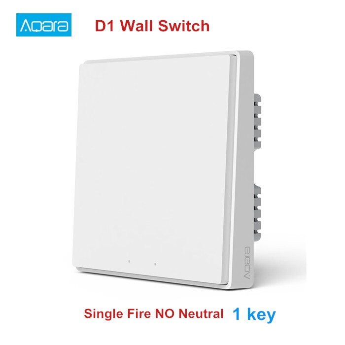 Aqara Smart Wall Switch D1 Zigbee Wireless Remote Control Light Switch Neutral Fire Wire 1/2/3 Button For Mijia HomeKit APP: NO Neutral 1 key