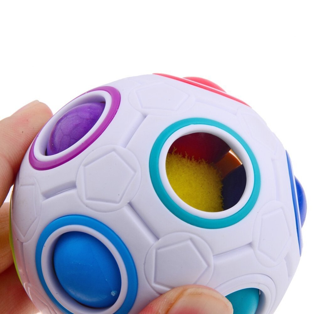 Rainbow Football Spherical Magic Cube Toy Puzzles Kids Educational Toys Magic Rainbow Ball for Children Adult