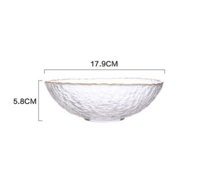 Glas sallad nudelsoppa skål genomskinlig frukost dessert frukt skål tallrik servis tillbehör  pf906199: Stil 1- m