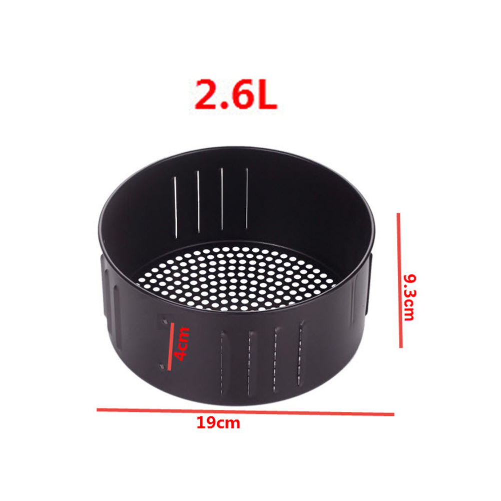 2.6l 3.5l antiaanbaklaag airfryer mand bakken afvoer olie pan frituur accessoires gietijzer bakken brood cake bodem gaas: 2 6l