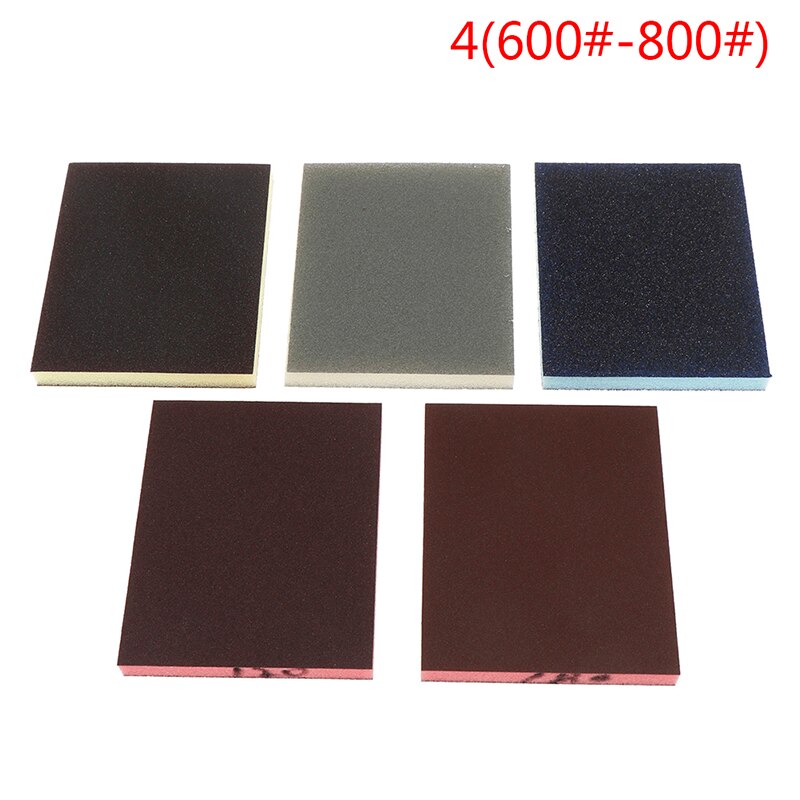 2pcs 120-1000grit Polishing Sanding Sponge Block Pad Sandpaper Assorted Abrasive Tool 120*100*12mm Random Color: 2pcs A4