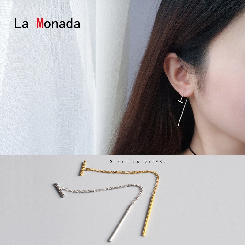 La Monada Einzigartige Baumeln Silber Ohrringe 925 Sterling Silber Schmuck Für Frauen Hängen Koreanische Ohrringe Quaste