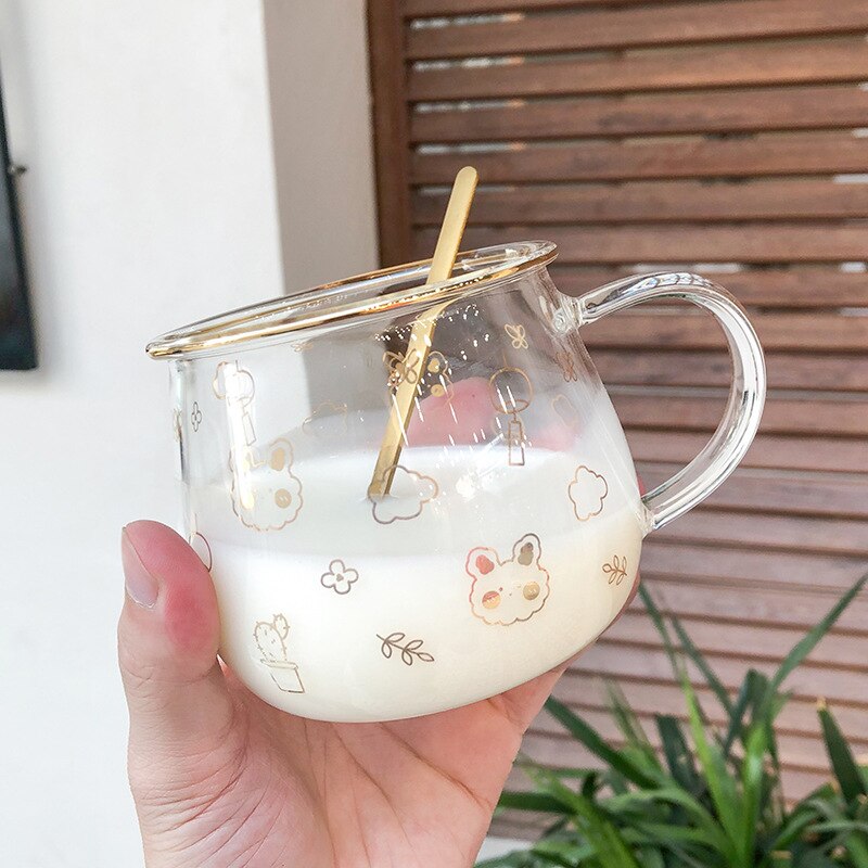 400ml creatieve melkglazen schattige waterbekers