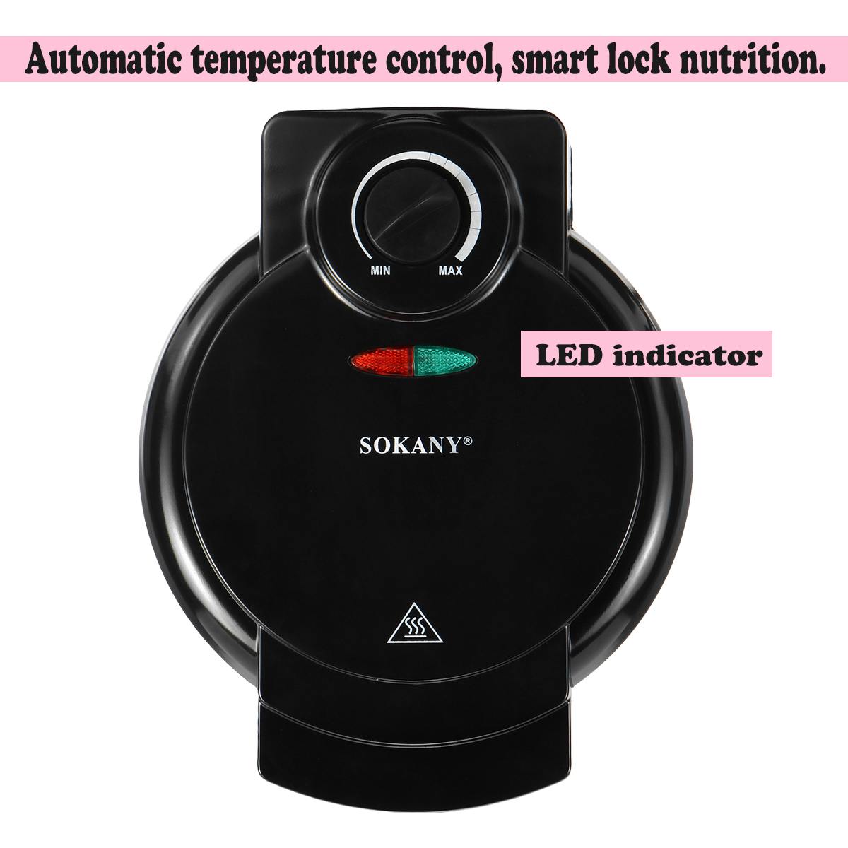 LED Electric Eggs Roll Maker Crispy Omelet Non-Stick Baking Pan Waffles DIY Ice Cream Machine Automatic Temperature Control